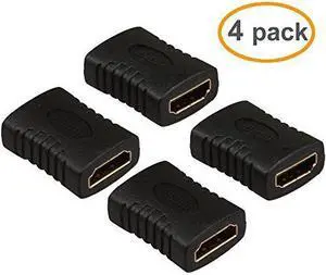 Jansicotek HDMI V1.4 Female to Female F/F Coupler Extender Adapter Plug for HDTV HDCP 3D and 4K HDMI Cable Extension Connector Converter, 4X HDMI Female Adapter