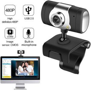 Black 480P Webcam Camera Web Cam with Microphone For PC Laptop Computer Desktop USB 2.0 HD