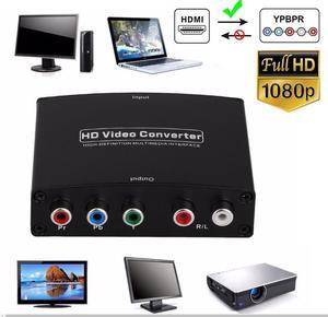 HDMI(input) to YPbPr (output) Component  + R/L Converter Adapter with R/L Audio output  with Power Adapter Support PS3, PS4, Blu-ray Player, DVD, XBOX, Notebook , Black
