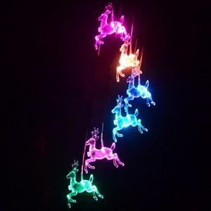Wind Chimes, Color Changing Solar Wind Chime Outdoor Mobile Waterproof Six Deer LED Solar String Lights Gifts for Home Party Night Garden Hanging Decoration