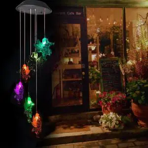 Gifts for Mom Grandma Wind Chimes Outdoor, Solar Angel Wind Chimes Color Changing Lights Mobile Wind Chime Best Memorial Birthday, Decorative Romantic Patio Lights for Yard Garden Home