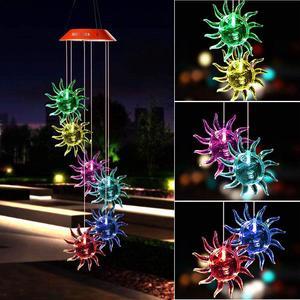 Gifts for Mom Grandma Wind Chimes Outdoor, Solar Sun Wind Chimes Color Changing Lights Mobile Wind Chime Best Memorial Birthday, Decorative Romantic Patio Lights for Yard Garden Home