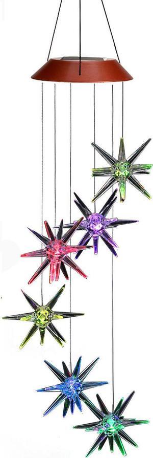Solar Sea Urchin Wind Chimes, Outdoor Waterproof Mobile Romantic LED Multi Color-Changing Solar Sensor Powered Lights for Home, Yard, Night Garden, Party, Valentines Gift, Festival Decor