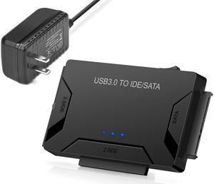 USB 3.0 to 2.5/3.5 IDE SATA IDE Hard Drive Adapter HDD Transfer Converter with 12V/2A Power Adapter & USB 3.0 Cable Plug & Play Support Up To 6TB Drives