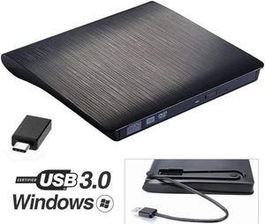 External DVD CD Drive USB 3.0 Burner Writer Drive Player High Speed Data Transfer for Laptop/Desktop/MacBook/Mac OS/Windows10/8/7/XP/Vista (Black)