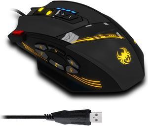Zelotes C-12 Pro Performance Gaming Mouse - Wired Gaming Mouse w/ 12 Programmable Buttons including Sniper (rapid fire) key, 4000 DPI, 1000 Hz, Force Adjustable Buttons, Custom Gamer Profiles,