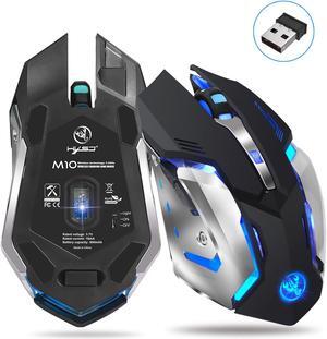 Jansicotek M10 Rechargeable Wireless Bluetooth Gaming Mouse with 5 Button Multi Color Breathing Backlit Ergonomic Grip Power Saving Mode for PC Mac Gamer Officer