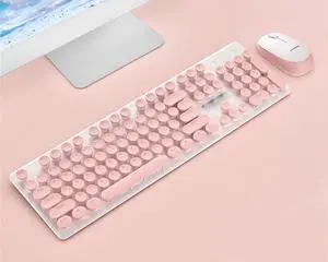 Jansicotek N520 silent Wireless Keyboard and Mouse Combo, silent Wireless Keyboard and Mouse 2.4GHz Full Size Ultra-Thin Keyboard Mouse for Computer, Laptop, PC, Desktop, Windows 7, 8, 10 -Pink Jansicotek N520 silent Wireless Keyboard and Mouse Combo, silent Wireless Keyboard and Mouse 2.4GHz Full Size Ultra-Thin Keyboard Mouse for Computer, Laptop, PC, Desktop, Windows 7, 8, 10 -Pink