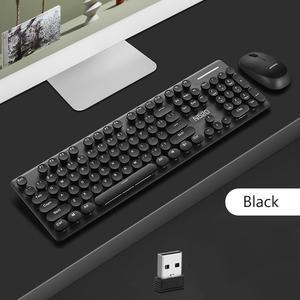 Jansicotek N520 2.4GHz Ultra Thin Full-Sized Silent silent Wireless Keyboard Mouse Combo with Number Pad for Computer, Laptop, PC, Notebook, Desktop(Black)