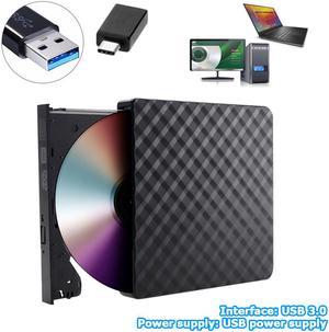 USB 3.0/USB-C DVD Burner Recorder CD/DVD ROM CD RW External Optical Drive External DVD Drive Optical Drive for Laptop PC