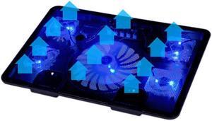 NAJU N5 Laptop Cooling Pad 5 Quiet Fans Laptop Cooler, Support Up to 17.3 Inch Heavy Duty Notebook, Laptop Cooling Stand with LED Light for Gaming, Office, Work from Home (Blue)