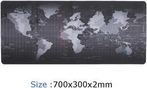 L 27.56 in * W 11.81 in Extended Large World Map Black Locking Edge Thicken Mouse Pads Mouse Mat Keyboard Mat