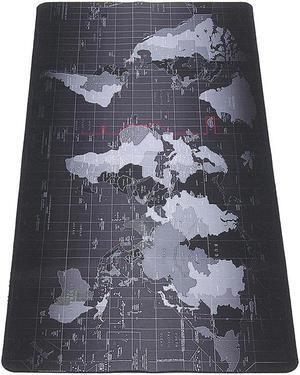 Extended XXXL Size Gaming Mouse Pad Custom,World Map Silhouette Pattern Mouse Pad Non-Slip Thick Rubber Large Mousepad, L 35.43 in * W 15.75 in