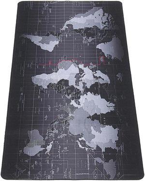 Extended Large Size Gaming Mouse Pad Custom,World Map Silhouette Pattern Mouse Pad Non-Slip Thick Rubber Large Mousepad, L 27.56 in * W 11.81 in
