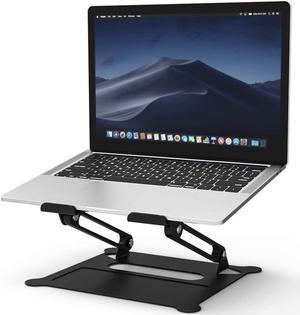 Jansicotek Laptop Stand, Adjustable Laptop Stand for Desk, Aluminum Computer Stand, Foldable Laptop Riser Stand Compatible with MacBook Air Pro, Dell, Hp and More 10-17" Laptops-Z19-Black