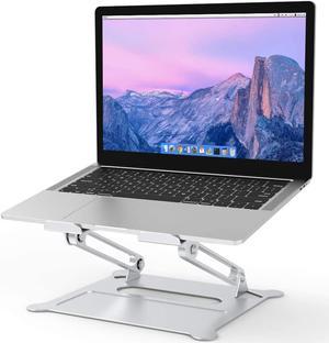 Jansicotek Laptop Stand, Adjustable Laptop Stand for Desk, Aluminum Computer Stand, Foldable Laptop Riser Stand Compatible with MacBook Air Pro, Dell, Hp and More 10-17" Laptops-Z19-Silver