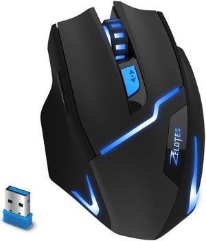 Jansicotek Professional Wireless Gaming Mouse 2.4G Optical Mouse 6 Button 2400DPI Backlight Gaming Mice for Gamer PC Computer Laptop OS Macbook