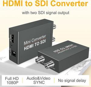 Micro Converter HDMI to SDI with Power, HDMI to SDI Converter Two SDI Output Audio Embedder Support HDMI 1.3, 3G/ HD-SDI Auto Format Detection Extender for SDI Monitor HDTV