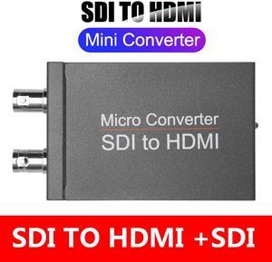 1080P SDI to HDMI Adapter Converter, SDI to HDMI Audio De-embedder Support 3G-SDI, HD-SDI, SD-SDI SDI Loopout for Camera Projector SDI DVR