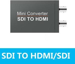 SDI (SD-SDI/HD-SDI/3G-SDI) to HDMI Converter, SDI in HDMI Out SDI Loopout, 1080P Auto Format Detection Stereo Audio De-embedder for Camcorder Camera to TV
