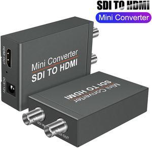 SDI (SD-SDI/HD-SDI/3G-SDI) to HDMI Converter 1080P SDI in HDMI Out SDI Loopout Support 1080P for Monitor/Camera/Display with us Power Adapter