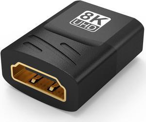 8K HDMI Gold Plated HDMI Female to Female Connector Supports 3D 8K HDMI Extender for TV Stick Roku Stick Chromecast Xbox PS5 PS4