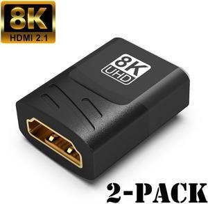 2-Pack 8K HDMI-compatible Extender 2.1 Cable Adapter Female to Female Cable Converter for HDTV PS4 PS5 Laptop 4K HDMI Extender Female to Female