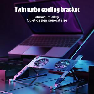 Laptop Tablet Stand, Ergonomic Foldable Adjustable Computer Stand Laptop Tablet Holder with Dual High-speed Cooling Fan, Compatible with 11-17.3 inches MacBook Pro/Air, Dell, Lenovo, HP, Samsung