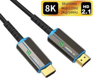 8K HDMI 2.1 Fiber Optic Cable 30FT 4K 120Hz 8K 60Hz Ultra High Speed 48Gbps HDR eARC HDCP2.3, Slim Flexible for RTX3080/3090, Xbox Series X, PS4/5, LG C9/CX, Samsung Q90T, TCL, Sony