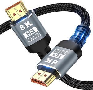 8K HDMI 2.1 Cable 6.6FT, (Certified) Ultra HD 48Gbps High Speed 8K60 4K120 eARC RTX 3090 HDR10 4:4:4 HDCP 2.2&2.3 Dolby Compatible with Playstation 5/PS5, Xbox Series X, Roku/Fire/Sony/LG