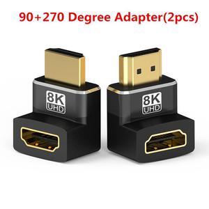 VCELINK Adattatore HDMI 2.1 Angolo Retto 270° Maschio-Femmina - 8K@60Hz, 48Gbps, Per TV Stick E PS5