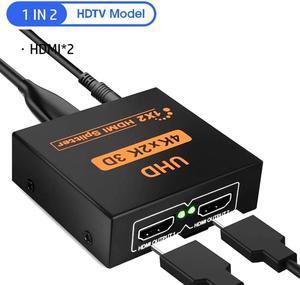 HDMI Switch HDMI Splitter 4K@30HZ, HDR UHD HDMI1.4 Switcher 1 in 2 Out, Aluminum Directional HDMI Splitter 1 in 2 Out, Supports 4K 3D 1080P for PS4 PS5 Blu-Ray-Player Fire Stick Xbox PC