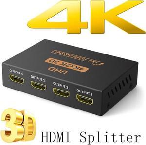 HDMI Switch HDMI Splitter 4K@30HZ, HDR UHD HDMI1.4 Switcher 1 in 4 Out, Aluminum Directional HDMI Splitter 1 in 4 Out, Supports 4K 3D 1080P for PS4 PS5 Blu-Ray-Player Fire Stick Xbox PC