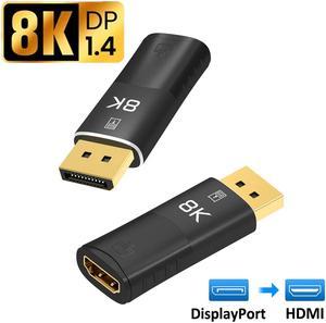 8K DisplayPort to HDMI-compatible Adapter, Jansicotek Display Port Converter Male To Female DP To HDMI-Compatible TV Cable Adapter
