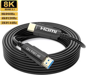8K Fiber HDMI Cable 16ft, Jansicotek Fiber Optic HDMI Fiber Optic Long cable in-Wall [8K@60Hz,4K@120Hz], 48Gbps, Dynamic HDR, eARC, BT.2020 Compatible with RTX 3080/3090 Xbox Series X PS5 Denon AV