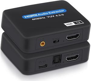 4K@60Hz HDMI Audio Extractor,Jansicotek HDMI to HDMI + Optical Toslink SPDIF + 3.5mm Audio Jack HDMI Audio HDMI Audio Extractor Splitter for PS5 Soundbar Blu-Ray Player