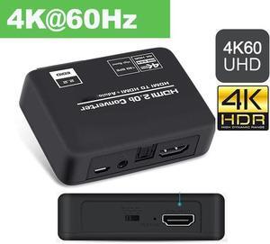 Jansicotek  4K 60Hz HDMI Audio Extractor Splitter, HDMI to HDMI + Optical Toslink SPDIF + 3.5mm Audio Jack HDMI Audio Support ARC Function