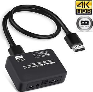 HDMI Audio Extractor 4K@60Hz HDMI to Optical 3.5mm SPDIF Audio Adapter Splitter Converter Supports HDCP Dolby 4K 1080P 3D Compatable for PS3 Xbox Fire Stick.