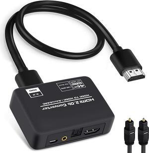 Jansicotek HDMI Audio Extractor, 4K@60Hz HDMI to HDMI + Optical Toslink SPDIF + 3.5mm Audio Output, HDMI Audio Converter Adapter Embedder Support 1080P 3D Suit for Fire Stick, Xbox, Laptop