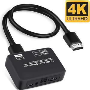 Jansicotek 4K@60Hz HDMI to HDMI and Optical TOSLINK SPDIF + 3.5mm Stereo Audio Extractor Converter HDMI Audio Splitter Adapter(HDMI Input, HDMI + Digital/Analog Audio Output),OZV8-1A