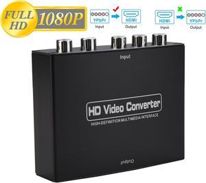 YPbPr R/L to HDMI-Compatible Converter 1080P Component Video Converter Audio Adapter Splitter for DVD HDTV Monitor Projector, OZSC-1