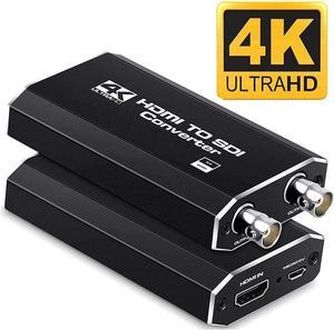 4K@60HZ HDMI to SDI, HDMI to SDI Converter Two SDI Output Audio Embedder Support HDMI 1.3a, 3G/ HD-SDI Auto Format Detection Extender Supports HDCP 2.3,HDCP 2.2 for Camera CCTV (Black)