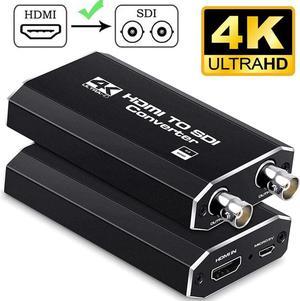4K HDMI to SDI Converter Adapter HDMI SDI Adapter SDI/HD-SDI/3G-SDI Adapter Support 4K 1080P HDCP 2.3/2.2 for Camera Home Theater