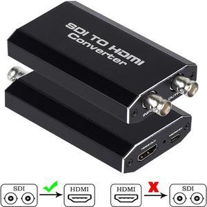 SDI to HDMI, 3G-SDI/HD-SDI/SD-SDI to HDMI Converter Adapter,SDI in HDMI Out, SDI in SDI Out Loopout 1080P @60Hz Video Audio Splitter, Auto Format Detection and Stereo Audio De-embedder, Support HDCP