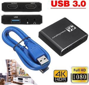 4K Capture Card USB 3.0, HDMI Video Capture Card to USB with Microphone & HDMI Loop-Out, Capture Card 1080p 60fps for Streaming, Compatible with Nintendo Switch/Game Console/Phone