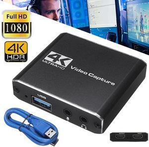 4K Audio Video Capture Card, HDMI USB 3.0 Capture Adapter Video Converter 1080P 60fps for Video Game Recording Live Streaming Broadcasting,Support Nintendo Switch/Game Console/Phone