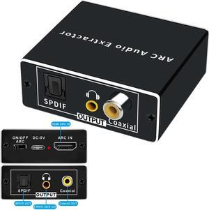 HDMI ARC to Toslink/Coaxial/3.5mm Audio Converter, HDMI ARC Audio Extractor 192KHz Support HDTV Soundbar Speaker Amplifier