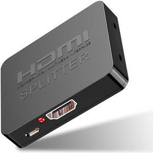 Jansicotek 4Kx2K@60Hz HDMI Splitter - HDMI Splitter 1 in 2 Out HDMI Male to Dual HDMI Female 1 to 2 Way for HDMI HD, LED, LCD, TV, Support Two The Same TVs at The Same Time
