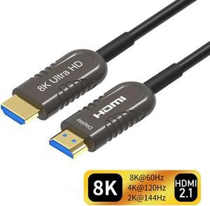 8K Fiber Optic HDMI Cable 16Feet 48Gbps 8K60Hz 4K120Hz Dynamic HDR eARC HDCP2.2/2.3 for RTX4080/4090/3080/3090, Xbox S/X, PS5/4, AVR, Projector, LG/Samsung/Sony TV