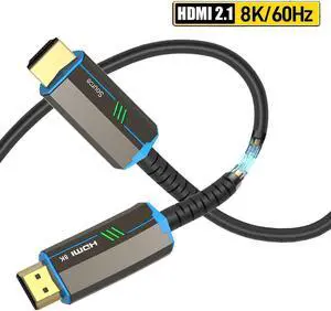 8K Fiber HDMI Cable 100ft,  Fiber Optic HDMI 2.1 Cable, (48Gbps, in-Wall CL3 Rated, eARC, 8K 60Hz, 4K 144Hz, HDCP 2.3, HDR10+)  Compatible with RTX 3080/3090 Xbox Gaming, VR, HDTV, Monitor, PC